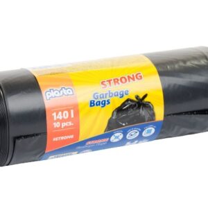 Šiukšlių maišai Plasta, 140 L, 10 vnt, 40 µm, Juoda