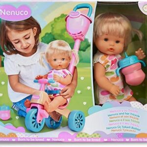 Ecost prekė po grąžinimo Nenuco and Her Tricycle Baby Doll lėlė su miela suknele, rožinis triratukas