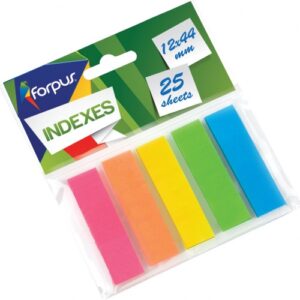 Indeksai Forpus, 12x44mm, spalvoti, plastikiniai (5×25)