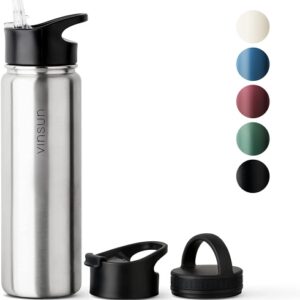 Ecost prekė po grąžinimo Vinsun Stainless Steel Drinking Bottle 750 ml – 3 Lids – Leak-Proof, Suitab
