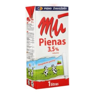 Pienas MŪ 3,5% riebumo, natūralus, 1 L x 12 vnt