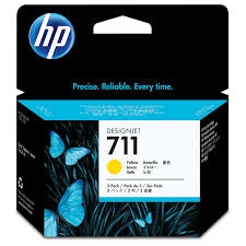 HP 711 3-pack (CZ136A) Rašalinė kasetė, Geltona