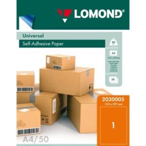 Lipnus popierius lipdukams Lomond Self-Adhesive Universal Labels 1/210×297, A4, 50 lapų, Orange neon