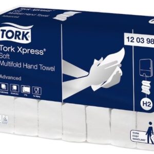 Lapelinis rankšluostinis popierius Tork Xpress Multifold Soft H2, 2sl., 180lap., 25,5×21,2cm, 21 vnt