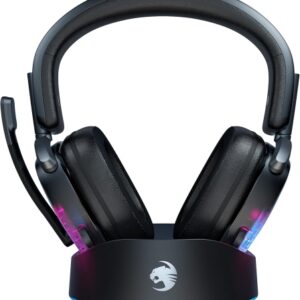 Ecost prekė po grąžinimo Roccat Syn Max Air – Belaidis RGB žaidimų ausines su 3D garsu ir dokavimo s