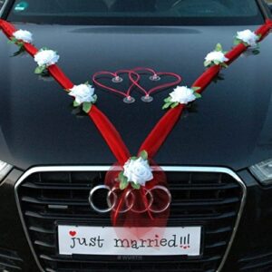 Ecost prekė po grąžinimo, Organza M + Hearts ® papuošalai automobiliams (grynai balta / raudona / ra