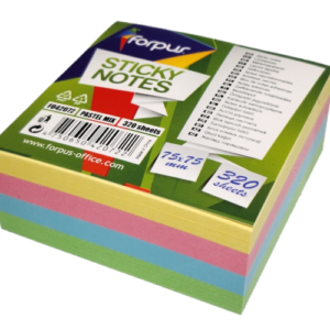Lipnūs lapeliai Forpus, 75x75mm, 4-ių pastelinių spalvų miksas, kubas (1×320)