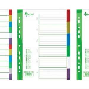 Skiriamieji lapai Forpus, A4, 1-6 spalvos, plastikiniai