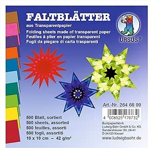 Ecost prekė po grąžinimo Ursus 2646899 – Lankstomi lapeliai iš permatomo popieriaus, apie 10 x 10 cm