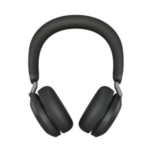 Jabra Evolve2 75 UC Link 380c Belaidės ausinės, Bluetooth, USB-C, Charging Stand, Juoda