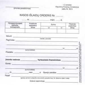 Kasos išlaidų orderiai, A6 (100) 0720-034