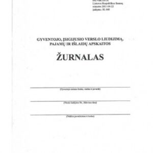 Gyventojo, įsigijusio verslo liudijimą, pajamų ir išlaidų apskaitos žurnalas, A5 (36) 0720-065